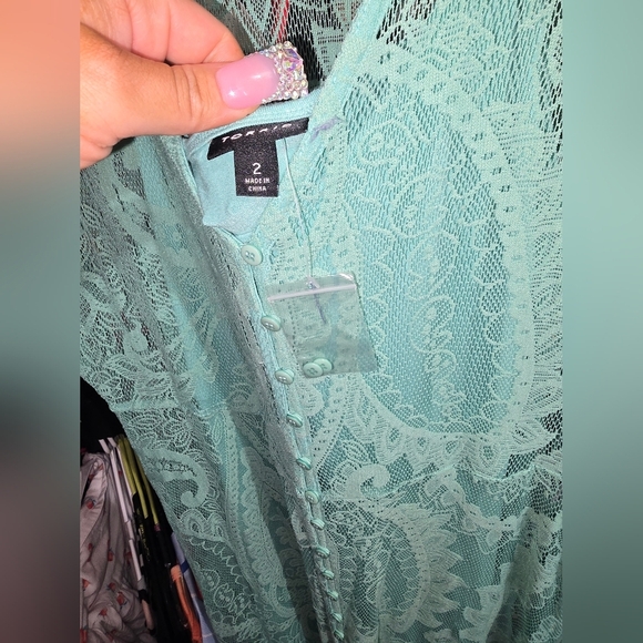 🍂🍁Nwot Torrid 2x Mini Lace Button-Front Shirt Dress - Picture 3 of 4